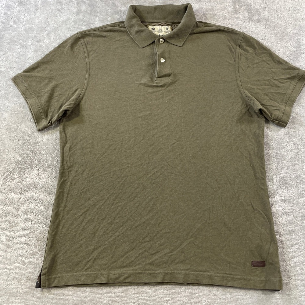 Barbour Polo Shirt Mens Large Green Preppy Casual Minimalist Office Luxury